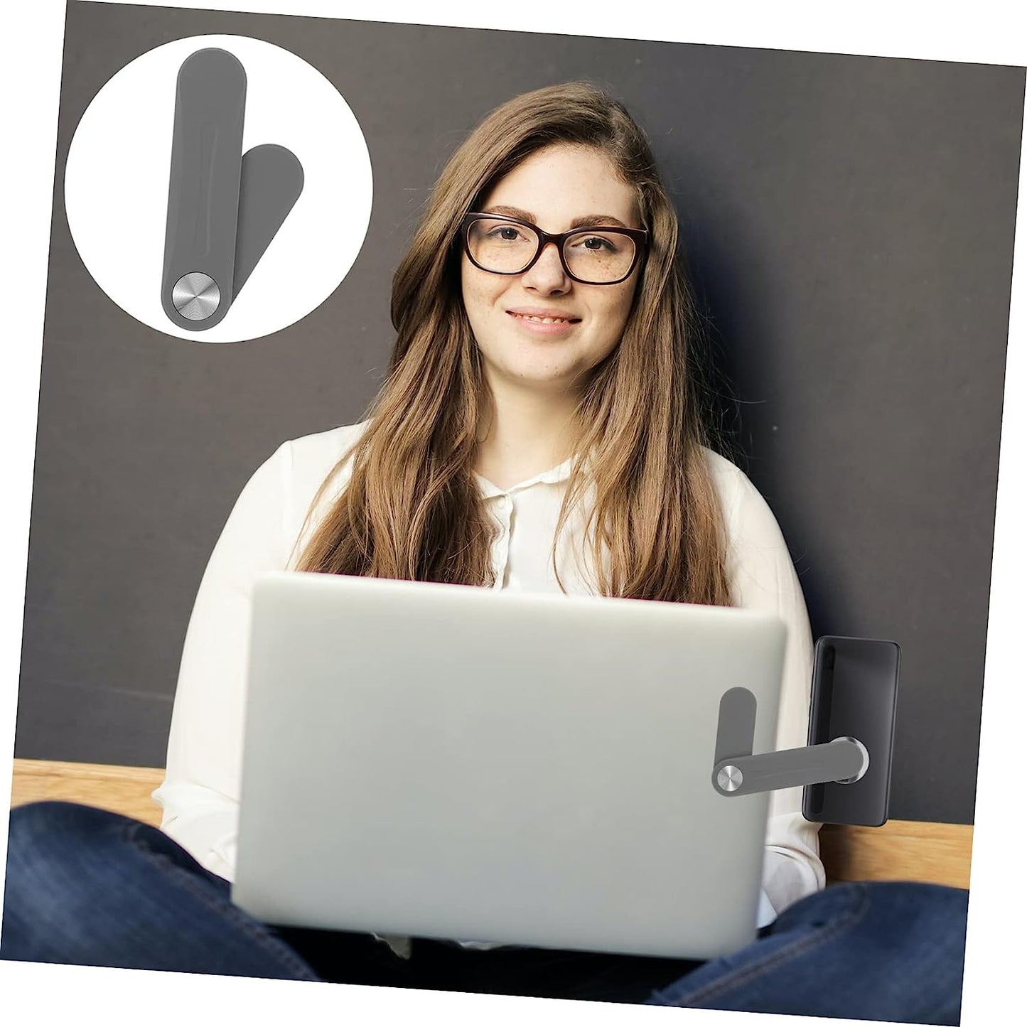 PLAFOPE Expand Mobile Phone Bracket Laptop Display Monitor Stands Portable PC Laptop Phone Holder Magnetic Laptop Mount Computer Phone Mount Laptop Side Monitor Mount Laptop Arm for Phone  PLAFOPE   