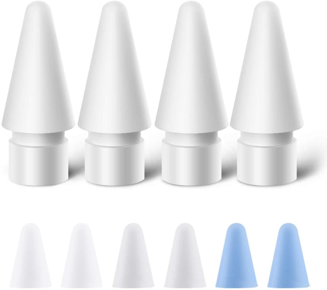 Tips Replacement for Apple Pencil 1St Gen & 2Nd Generation, Pen Nibs for Ipad Pro (4PCS Tips + 6 Covers)  MJKOR   