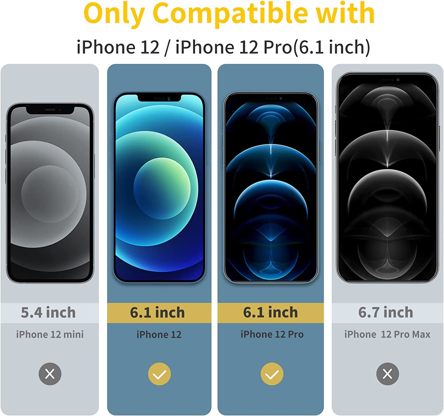 Unbreakcable 3-Pack Screen Protector for Iphone 12 / Iphone 12 Pro, Double Shatterproof Tempered Glass [Easy Installation] [9H Hardness] [99.99% HD Clear] [Case Friendly] for Iphone 6.1 Inch  UNBREAKcable   