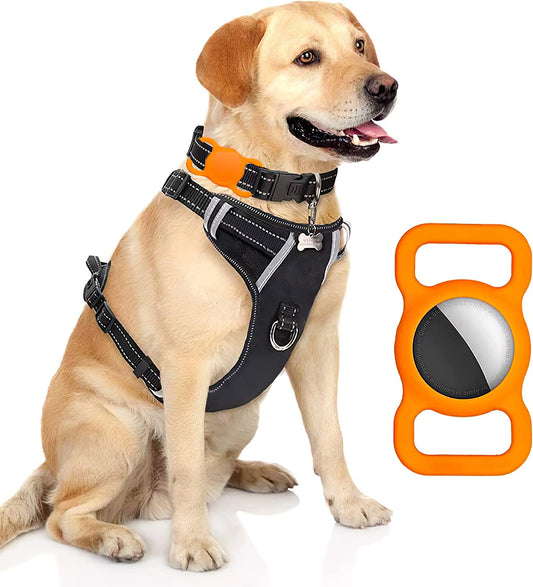 Fangsheng Airtag Dog Collar Pet Airtags Case Cover,Protective Case for Airtags Finder Scratch Pet Loop Holder for Apple Airtag (Orange),1Pack,1/Pack  Fangsheng   