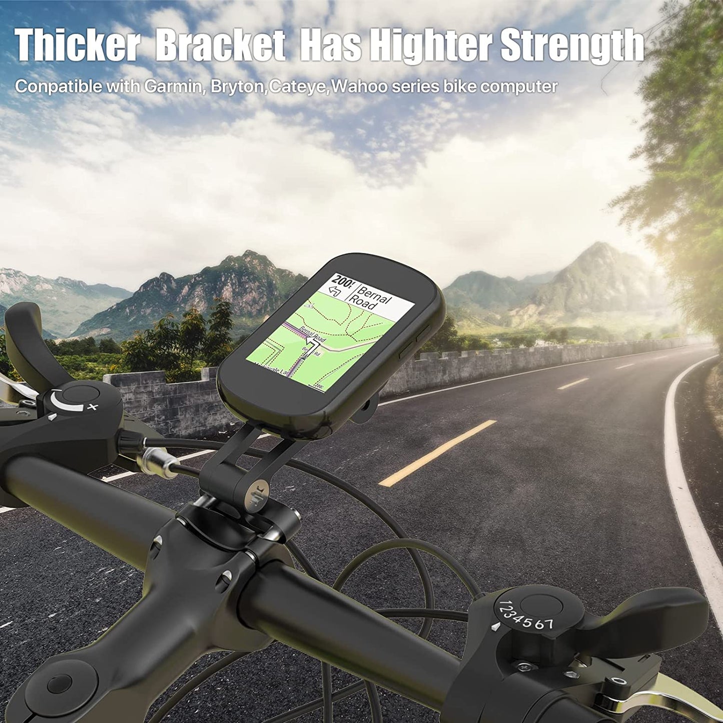 Garmin Edge Wahoo Bike Mount - Out Front Adjustable Bicycle Computer Mount, Extended Mountain Bike Accessories for 38Mm Handlebar, Cycling Phone Bike Light Sports Action Camera Combo Mount (Black)  TOIIOV   