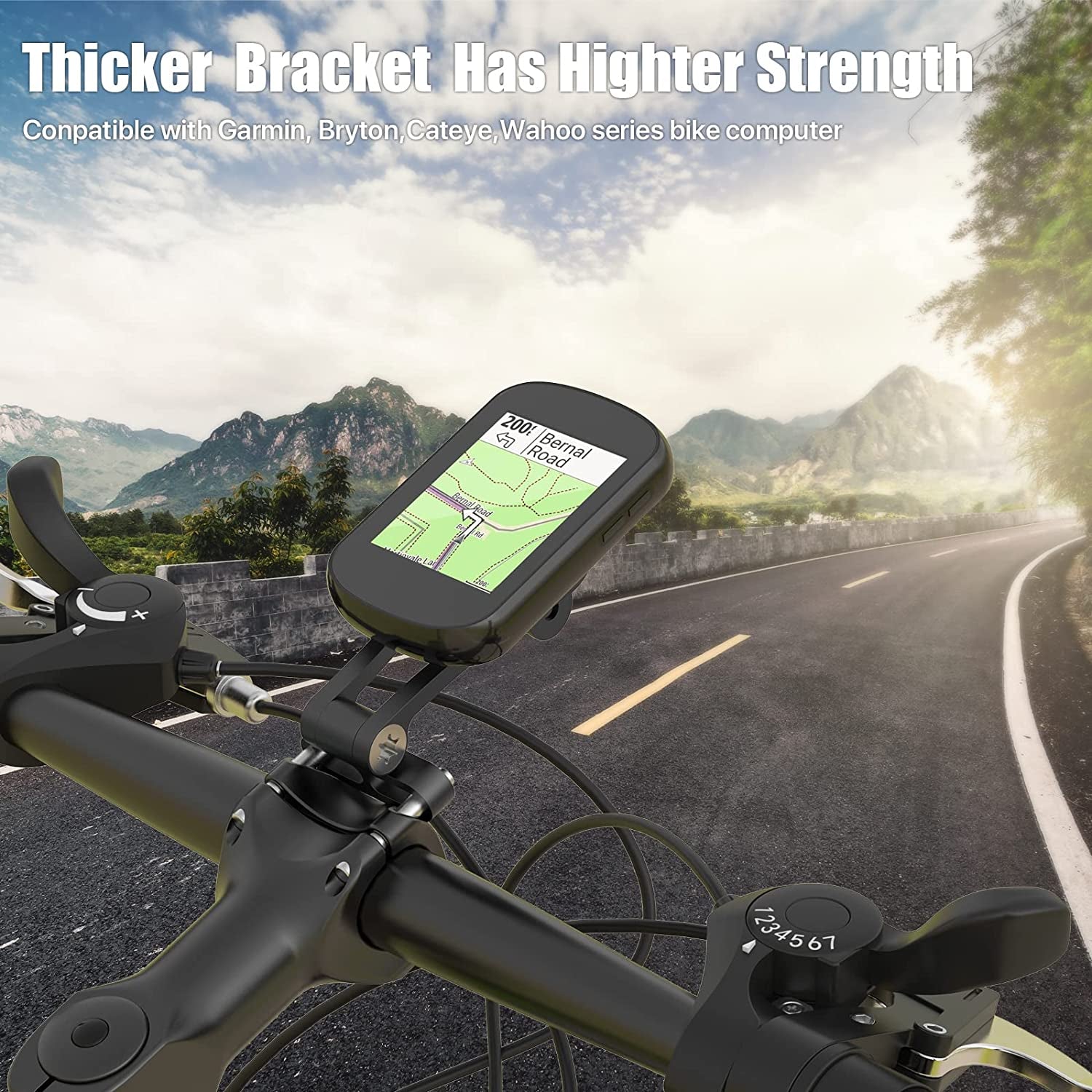 Garmin Edge Wahoo Bike Mount - Out Front Adjustable Bicycle Computer Mount, Extended Mountain Bike Accessories for 38Mm Handlebar, Cycling Phone Bike Light Sports Action Camera Combo Mount (Black)  TOIIOV   