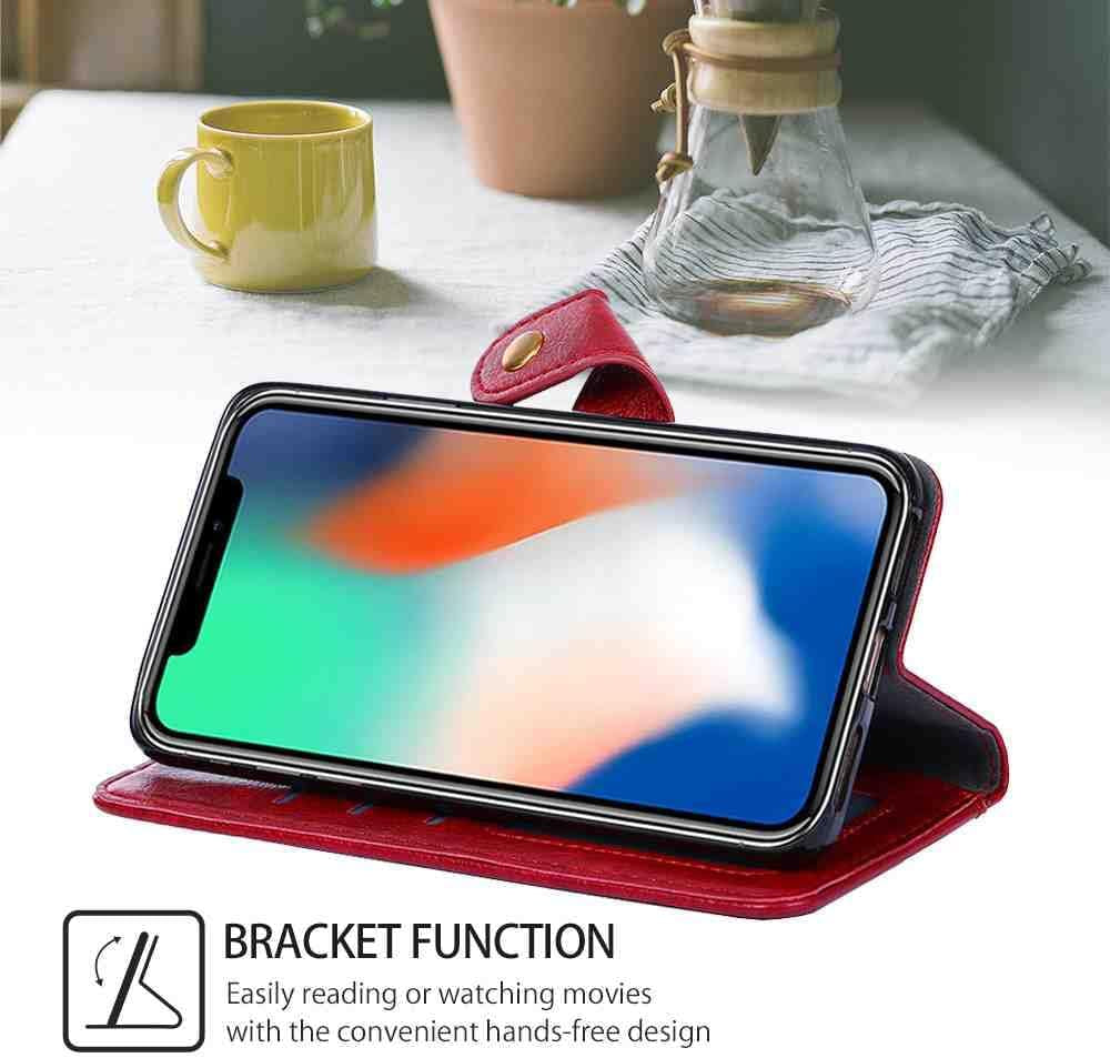 Mojiery Phone Cover Zipper Wallet Folio Case for LG G6, Premium PU Leather Slim Fit Cover for LG G6, 1 Photo Frame Slot, 3 Card Slots, Dirt-Proof, Red  MojieRy   