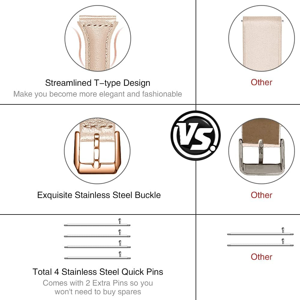 JOYOZY Leather Band Compatible with Samsung Galaxy Watch 5/4 40Mm 44Mm,Active(40Mm)/2(40Mm)(44Mm),Stylish Slim Wristband Strap for Galaxy Watch 42Mm/Samsung Galaxy Watch 4 Classic/Watch 5 Pro 45Mm  Joyozy   