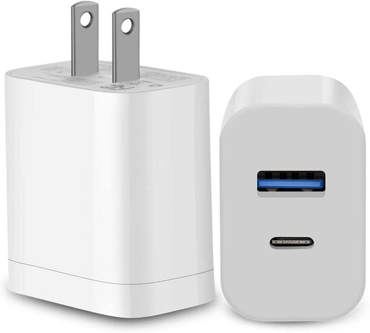 USB C Wall Charger,Nasrein PD Fast Charger 20W 2Pack Dual Port PD3.0 Type C Charging Box Brick Plug Block Cube for Ipad,Iphone 13/12/11/Se,Sumsung Galaxy,Airpods,Android Phones  NASREIN   