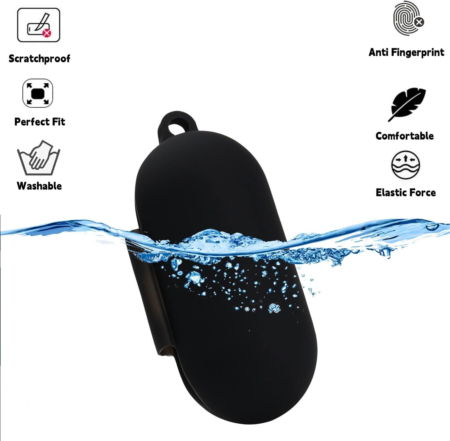 2PCS Silicone Case Cover for Sony WF-C700N Silicone Case, Sony C700 Case, Sony WF C700N Case Cover with Keychain (Black+Red)  XLDK   