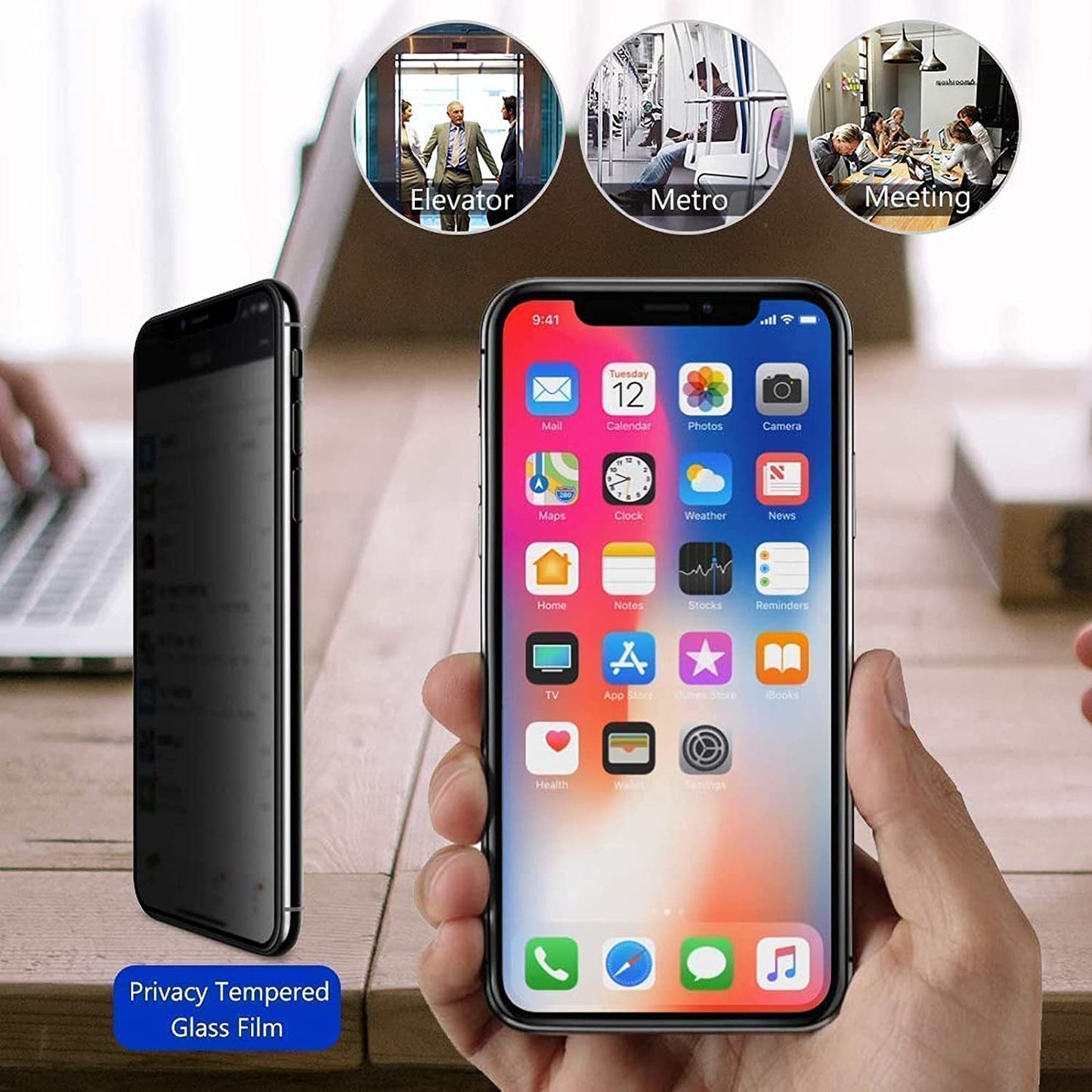[2 Pack] Privacy Screen Protector for Iphone 11/XR, YMHML Tempered Glass Anti-Spy Bubble Free Case Friendly Easy Installation Film for Iphone 11/XR 6.1 Inch  YMHML   
