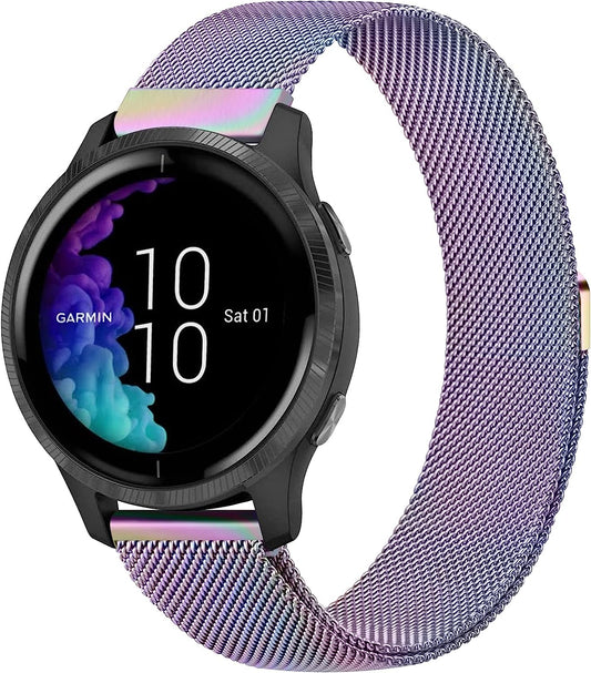 Wanme Bands for Garmin Venu / Vivoactive 3 Watch Band, 20Mm Metal Wristband Strap for Garmin Venu Sq, Vivoactive 3 Music, Forerunner 645 / 245 Music, Samsung Galaxy Watch 4 Band  Wanme   