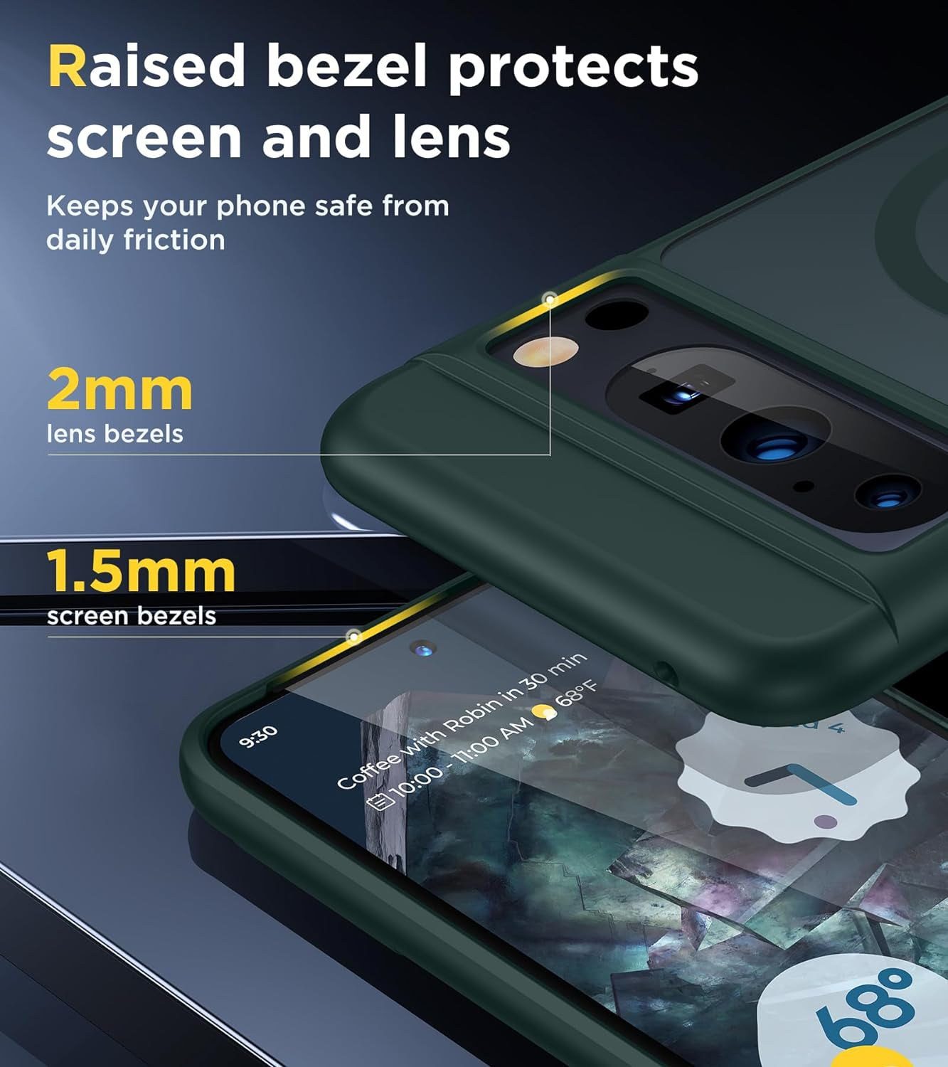 Humixx for Google Pixel 8 Pro Shockproof Case [Ultimate Silky Touch][Mil-Grade Drop Protection] Anti-Fingerprints Translucent Matte Hard Back Protective Slim Phone Cover for Pixel 8 Pro 6.7” Green  Humixx   