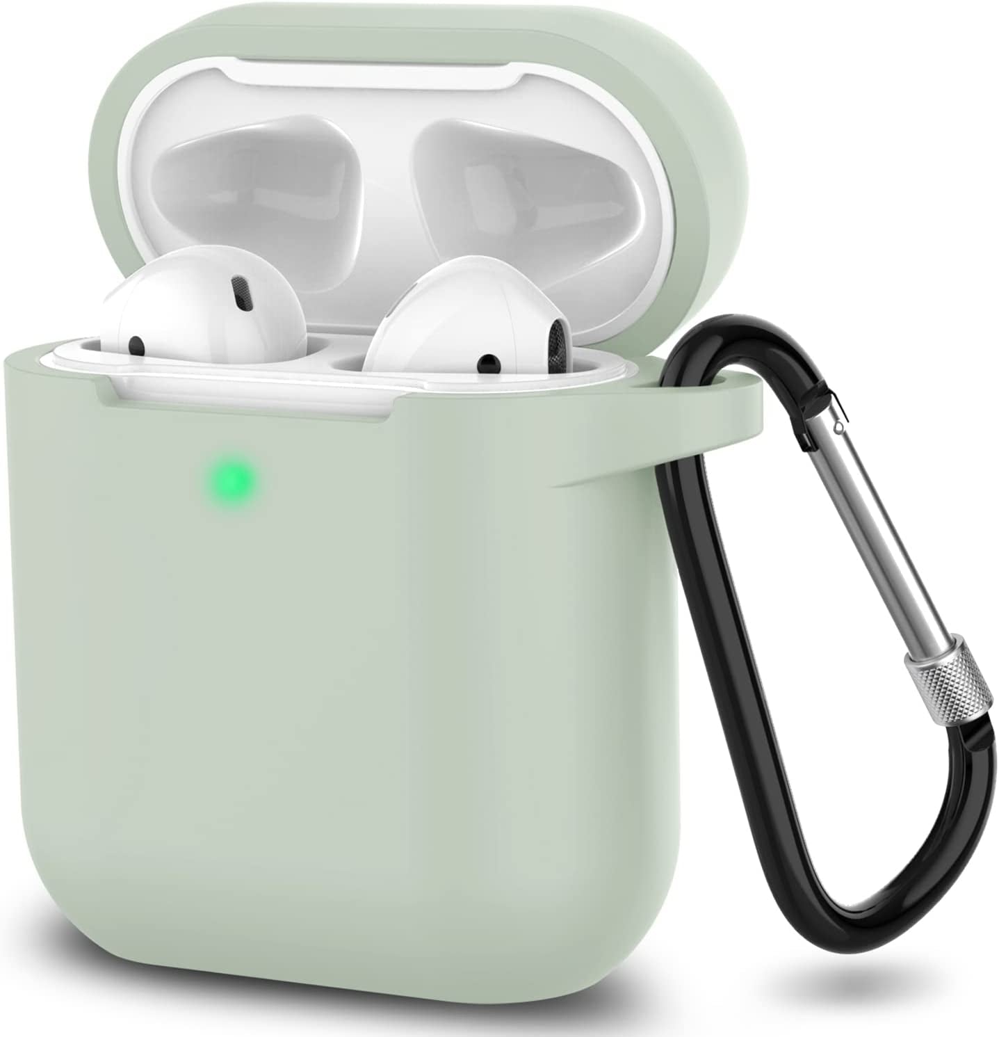 SATLITOG Airpods Case Cover with Secure Lock Keychain, Protective Silicone Cover Compatible with Apple Airpods 2Nd & 1St Charging Case - Mint Green  SATLITOG   