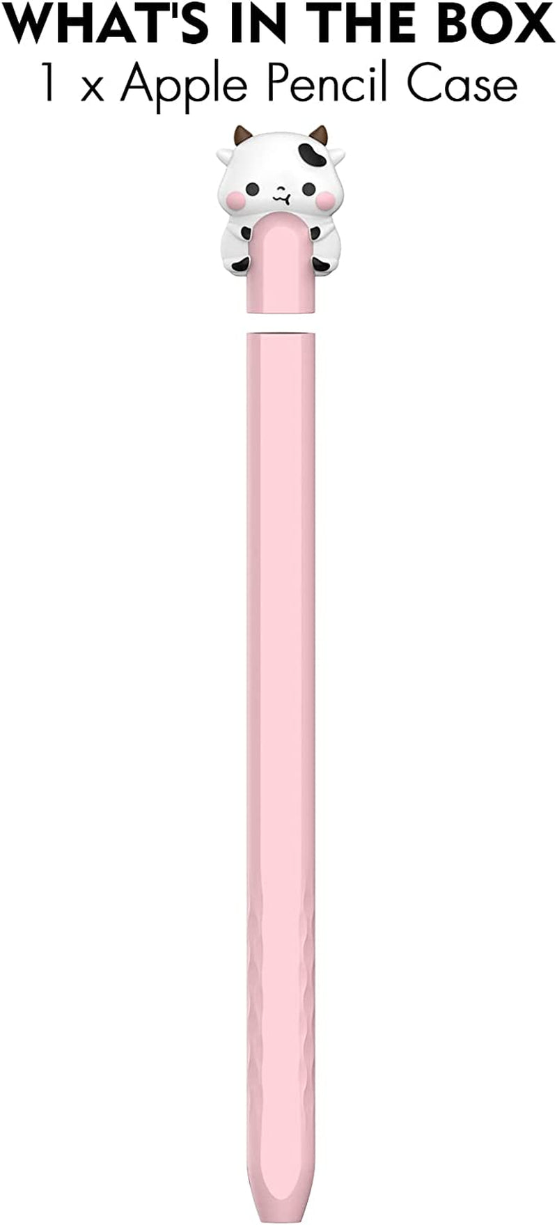 NIUTRENDZ Cute Cow Apple Pencil Case for Apple Pencil 2Nd Generation Case Silicone Protective Cover Sleeve Skin Accessories (Pink)  NIUTRENDZ   