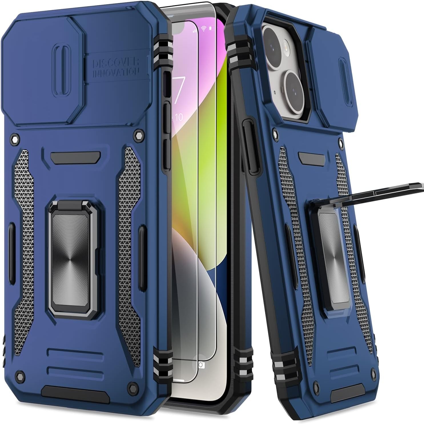 AUPAI Iphone 14 plus Case with Screen Protector,Iphone 14 plus Cover Crystal Clear Anti-Yellow Heavy Duty Acrylic Protective Phone Case with Magnetic Kickstand for Apple Iphone 14 Plus,Green  AUPAI   