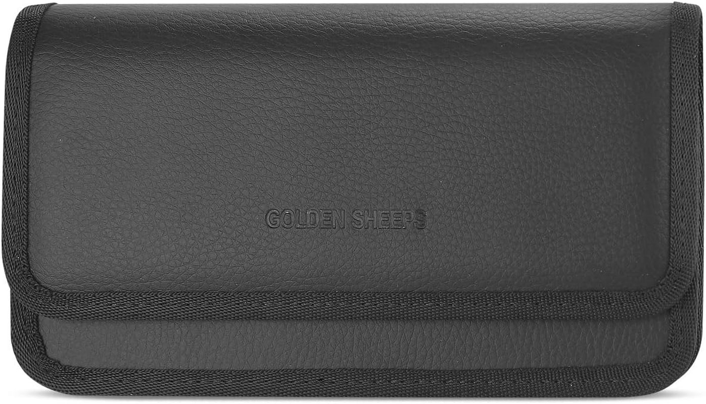 Golden Sheeps Pouch Compatible for LG G6, G5, G4, K10, K8 ,K7 XXL Size Leather Belt Clip Case Cover Holster(Phone with Large Thick / Battery / Heavy Duty Case On)-Black  BNY-WIRELESS   