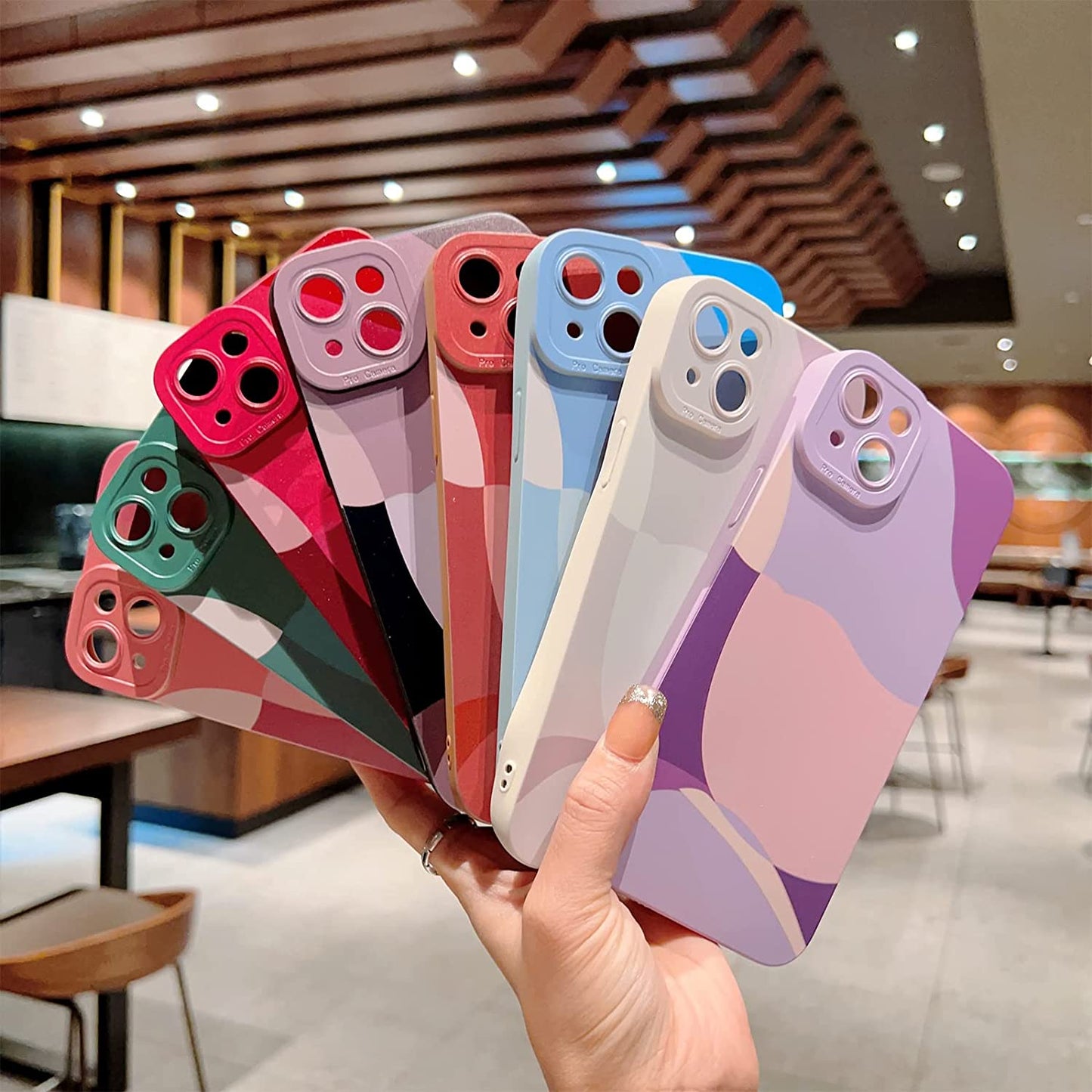 YKCZL Compatible with Iphone 14 plus Case,Cute Painted Art Heart Pattern Full Camera Lens Protective Slim Soft Shockproof Phone Case for Women Girls-Brown  YKCZL   