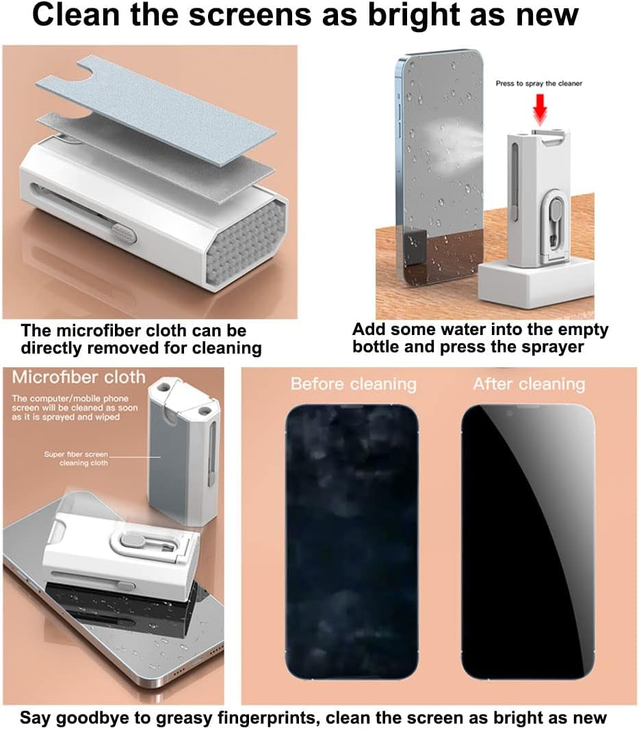 SUMMAXI 8 in 1 Electronic Cleaner Kit, Multi-Function Keyboard Cleaning Tools for Airpods Laptop Iphone Headphone Earbuds, Tech Cleaning Kit for Cell Phone USB C Charger Port Macbook Pro Computer  SUMMAXI   