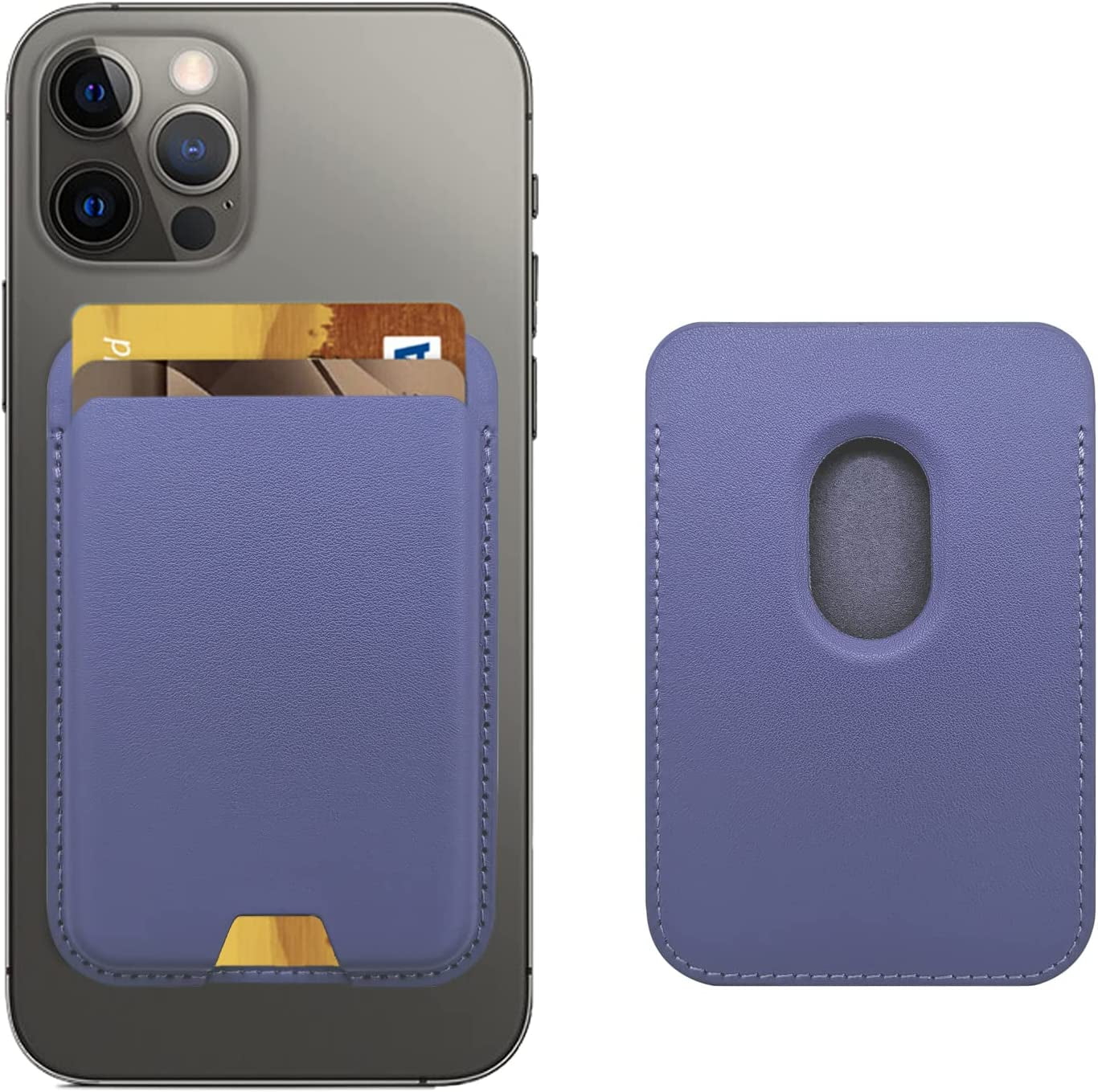 Magnetic Wallet Card Holder Compatible with Apple Magsafe Wallet for Iphone 14 Pro Max/14 Pro/14/14 Plus, Mag Safe Wallet for Iphone 13 Pro Max/13 Pro/13/13 Mini/Iphone 12 Series, Midnightblack  iLodn Violet  