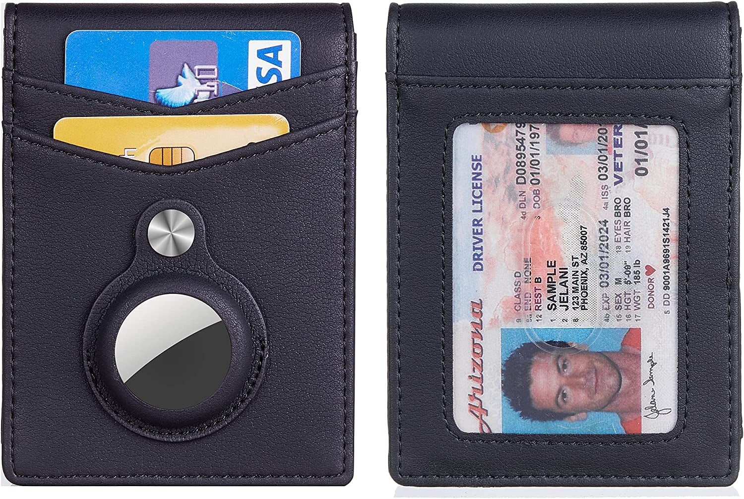 Hawanik Mens Slim Bifold Wallet with Integrated Case Holder for Airtag  Hawanik   