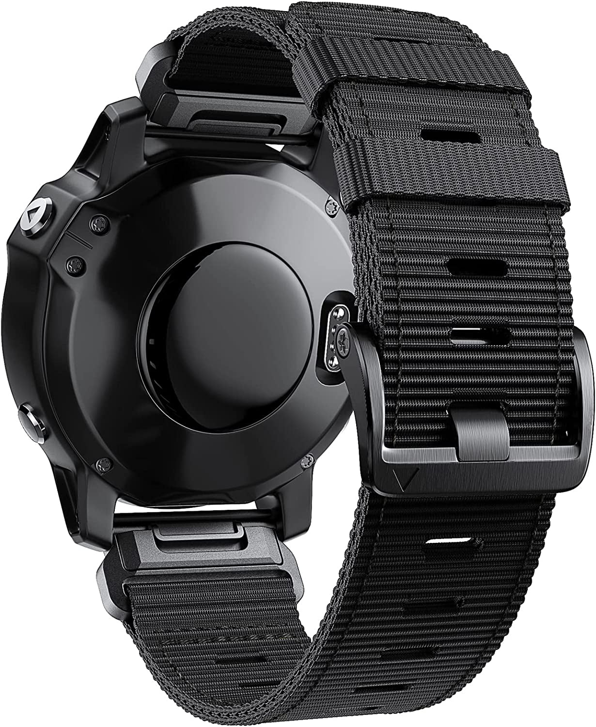 CUZOW Compatible with Garmin Fenix 5X/7X/Tactix 7 Pro, 26Mm Nylon Quickfit Watch Band for Garmin Fenix 3/3 HR, Fenix 5X Plus/6X/6X Pro/Tactix/Descent MK1/D2 Delta PX/D2 Charlie, Army Green  CUZOW Black M(standard strap) 