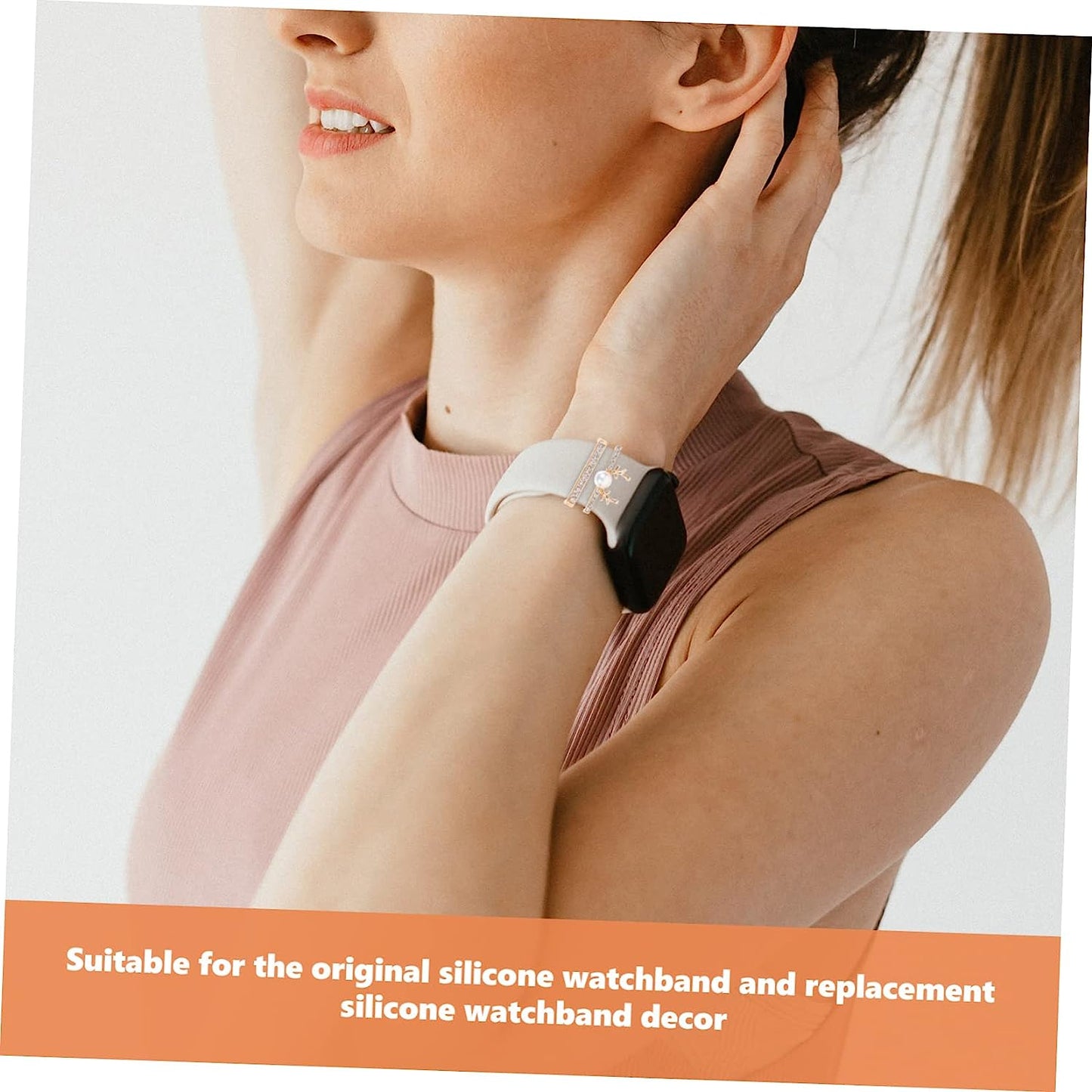 Mikikit 12 Pcs Compatible Loops Themed Anti-Slip Rhinestones Exquisite Decorations Charms Delicate Ornament with Watch Decors Design Smartwatch Accessories Band Christmas Golden Strap  Mikikit   