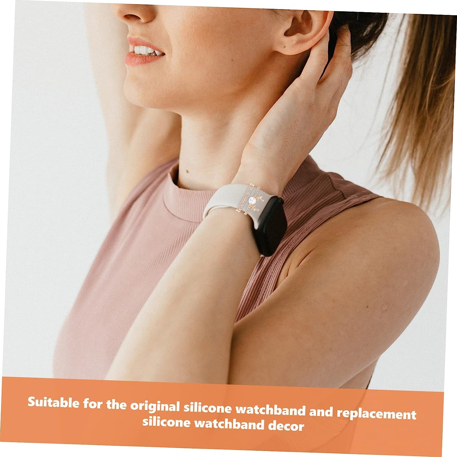 Mikikit 12 Pcs Compatible Loops Themed Anti-Slip Rhinestones Exquisite Decorations Charms Delicate Ornament with Watch Decors Design Smartwatch Accessories Band Christmas Golden Strap  Mikikit   