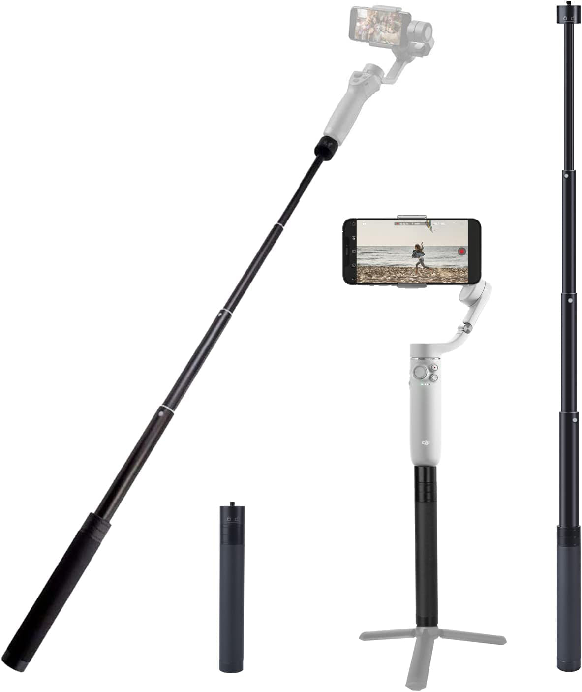 Extension Rod for Gimbal, 29In Selfie Stick Compatible with Gimbal Stabilizer DJI OM 5/4 Osmo Mobile 3 2/Feiyu/Zhiyun Smooth 5 Q & 4 and All Gimbles with 1/4" Thread Handheld Pole Go Pro Action Camera  Ruittos   