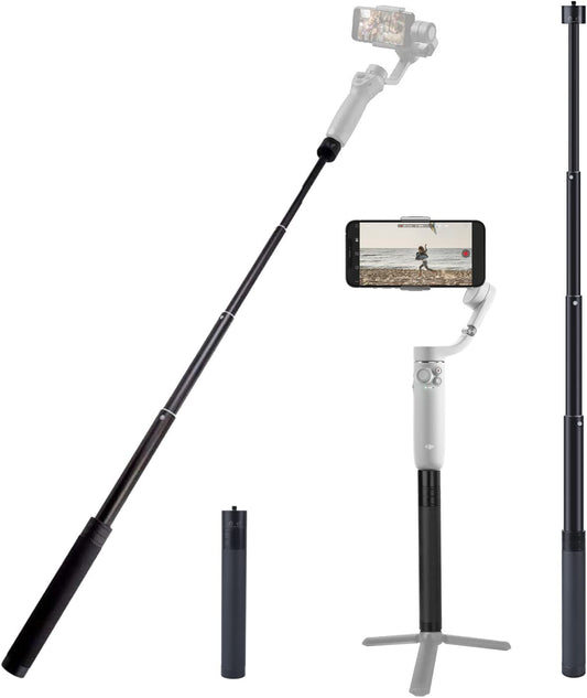 Extension Rod for Gimbal, 29In Selfie Stick Compatible with Gimbal Stabilizer DJI OM 5/4 Osmo Mobile 3 2/Feiyu/Zhiyun Smooth 5 Q & 4 and All Gimbles with 1/4" Thread Handheld Pole Go Pro Action Camera  Ruittos   