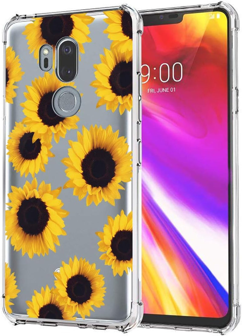 Sidande for LG G7 Case, for LG G7 Thinq Wallet Case, [Wrist Strap] Owl PU Leather Wallet Flip Protective Phone Case Cover with Card Slots and Stand for LG G7 / for LG G7 Thinq (2018) (Brown)  sidande Sunflower  