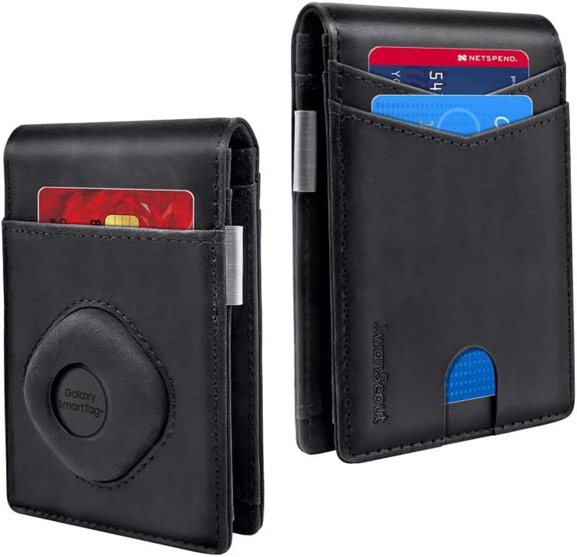 Swanscout Wallet for Smarttag & Smarttag+ Plus, Money Clip Version, RFID Blocking Genuine Leather Bifold Wallet with Gift Box (Black)  Shenzhen Xuanfeng Innovations Technology Co., Ltd.   
