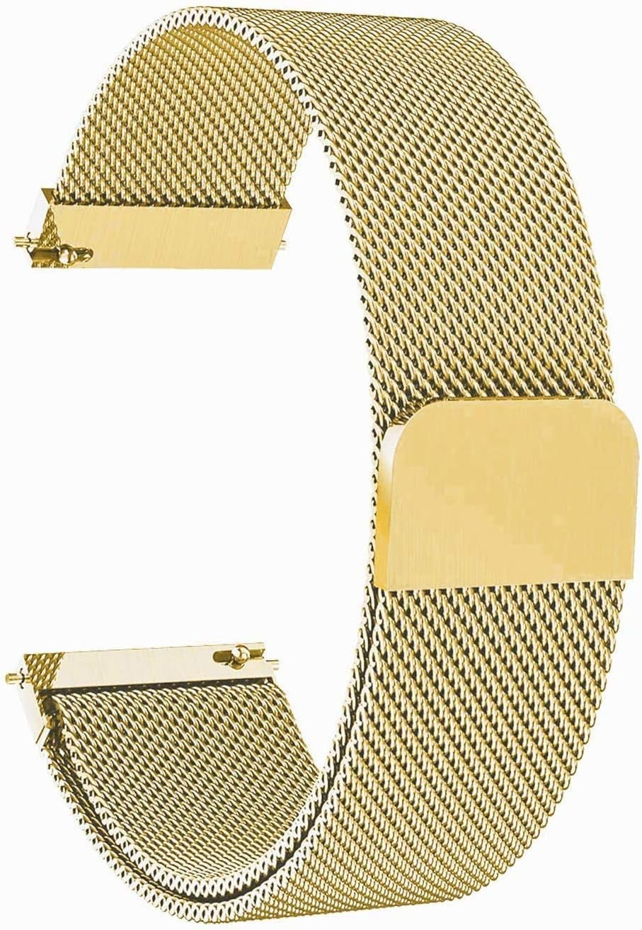 Compatible with Galaxy Watch 3 45Mm/Samsung Galaxy Watch 46Mm/Gear S3 Frontier/Classic Band, 22Mm Stainless Steel Strap Replacement for Samsung Galaxy Watch 46Mm Smartwatch (Colorful)  Morsey Gold 22mm 