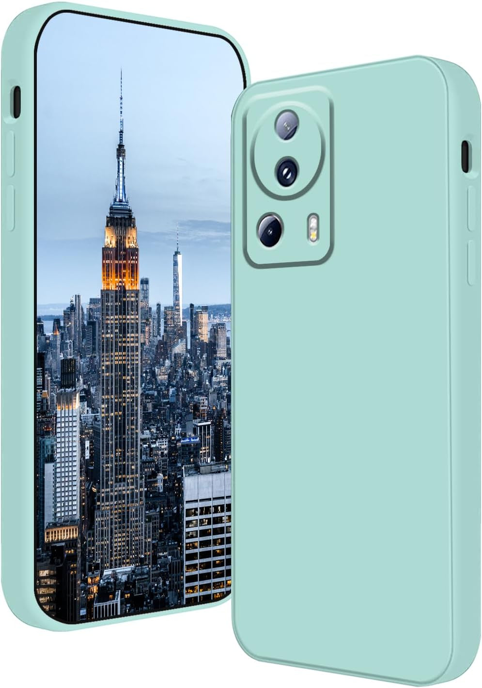 Tiwinxing Compatible with Xiaomi 13 Lite Case Shockproof, Liquid Silicone Ultra Slim Protective Xiaomi 13 Lite Phone Case Soft Anti-Scratch Cover with Full Body Protection Cases (Beige)  Tiwinxing Light Cyan  