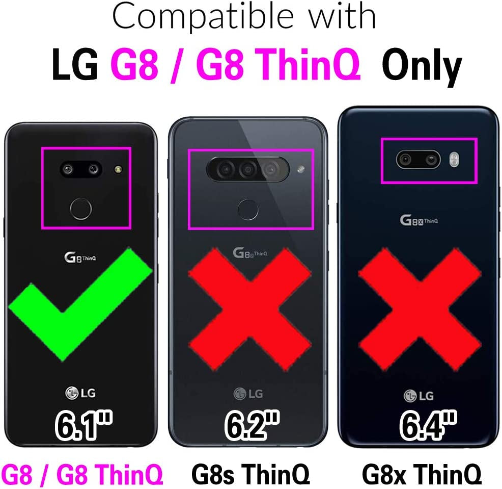 Asuwish Compatible with LG G8 Thinq Case and Tempered Glass Screen Protector Cell Accessories Card Holder Slot Kickstand Marble Wallet Phone Covers for LGG8 Thin Q G 8 LG8 G8Thinq Lgg8Thinq 8G Pink  Asuwish   