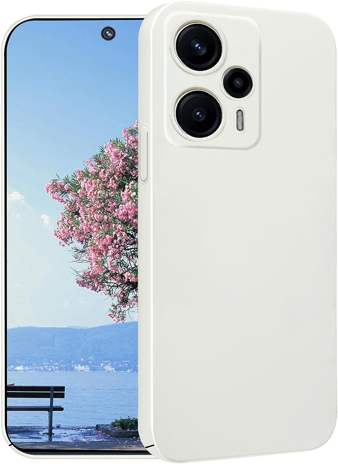 Yarxiawin for Xiaomi Poco F5 Case Shockproof Pink, Xiaomi Poco F5 Phone Case Thin Hard PC Anti-Fingerprint Xiaomi Redmi Note 12 Turbo Cover with Ultimate Delicate Touch Feeling (White)  Yarxiawin   