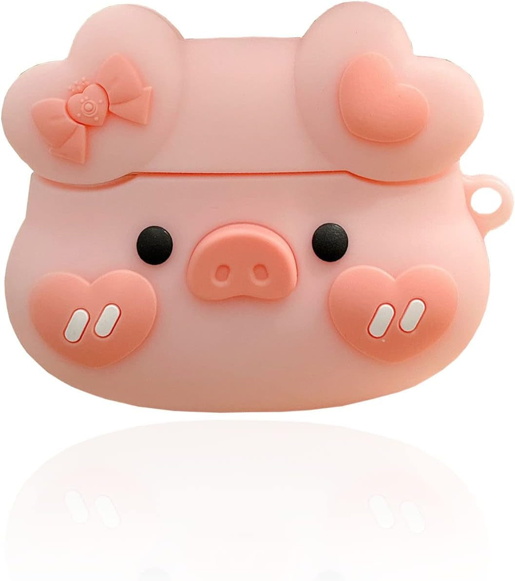 YAKVOOK for Airpod 2/1 Cover Case,Cute 3D Cartoon Panda Airpods 2Nd Generation Cover Kawaii Soft Silicone Protective Cover with Keychain Shockproof Charging Case for Airpods 1&2 for Girls Women  Yatchen Bow Pig AirPods 3 