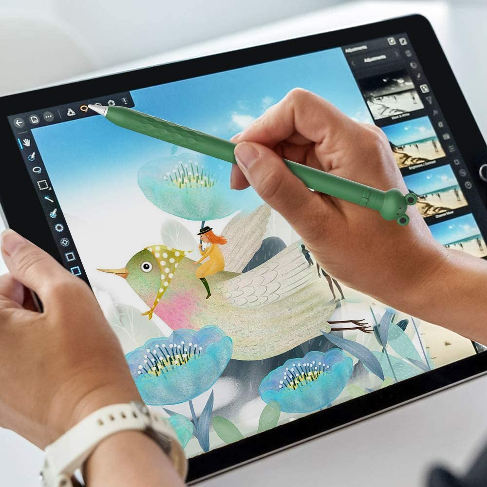 Ahastyle Case for Apple Pencil 1St Gen, Cute Cartoon Soft Silicone Sleeve Cover Accessories Compatible with Apple Pencil 1St Generation(Green Frog)  AHASTYLE   