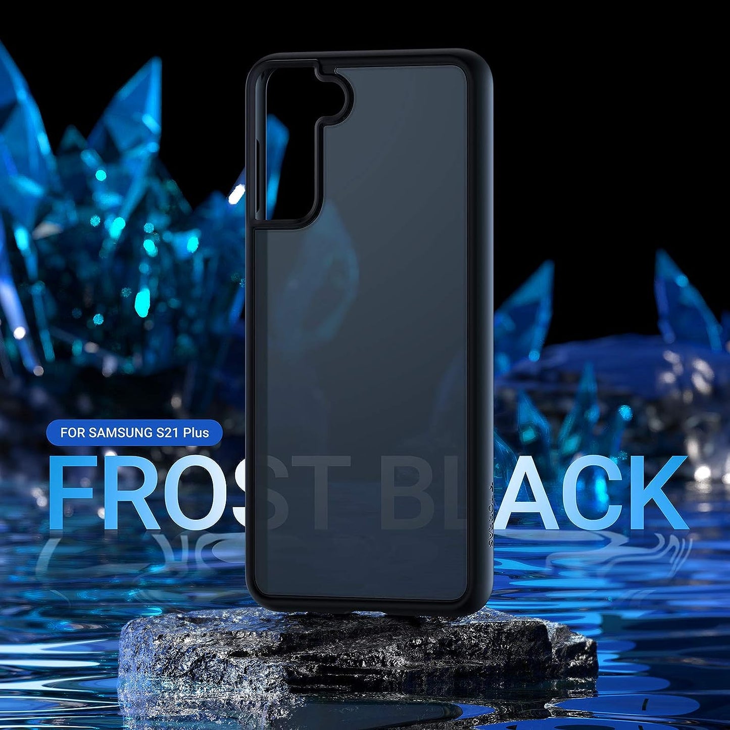 TORRAS Shockproof Designed for Samsung Galaxy S21+ plus Case 6.7'' [6FT Military Drop Protection] [Semi-Clear] Matte Hard Back & Soft Edge Slim Galaxy S21+ plus Case 5G Guardian Series, Frost Black  TORRAS   