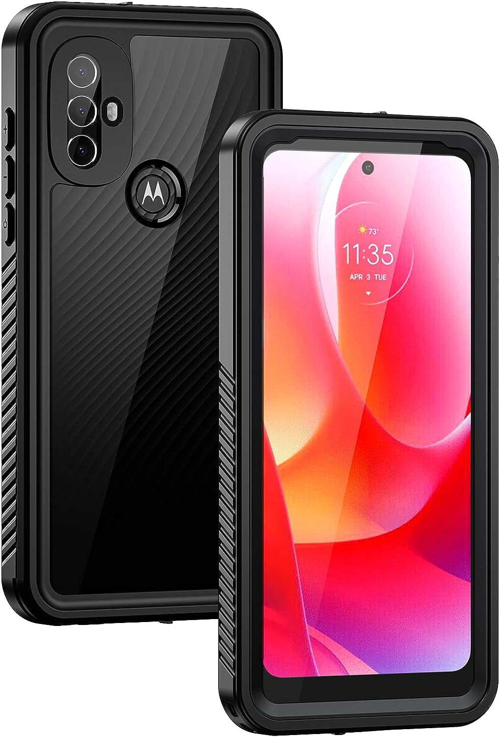 Lanhiem Moto G Power 2021 Case, IP68 Waterproof Dustproof Case with Built-In Screen Protector, Rugged Full Body Shockproof Phone Cover for Motorola G Power (2021), Black/Clear  Lanhiem Moto G Power 2022  