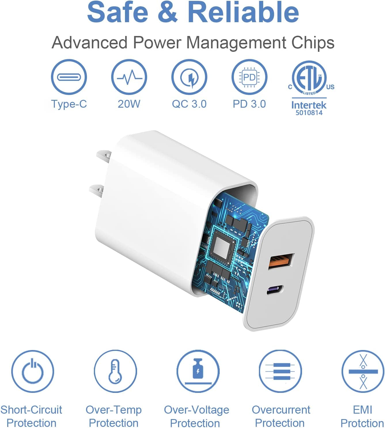 [2 Pack] USB C Wall Charger【Apple Mfi Certified】 Dual Port PD Power Adapter Fast Charging Block for Iphone 14/14 Pro/14 Pro Max/14 Plus/13/12/11, XS/XR/X, Ipad, Google Pixel, Samsung Galaxy and More  Shenzhen Dipinle Technology Co., Ltd   