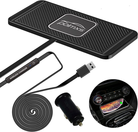 Wireless Charger,Polmxs Wireless Car Charger Charging Pad 10W Wireless Phone Charger Fast Non Slip Charger for Car Android Wireless Charging Mat for Cell Phone Galaxy 21/20 NOTE10 S9S10 S8(C1Y)  POLMXS   