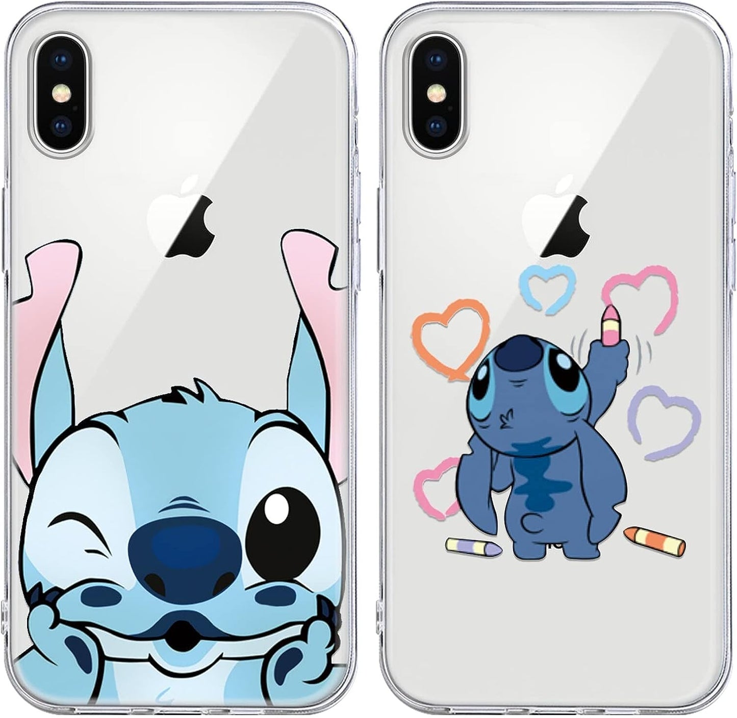 [2 Pack] Cute Case for Apple Iphone 13 Mini Case, Cartoon Kawaii Character Aesthetic Cool Phone Cases Girly for Girls Boys Kids Women Men Clear Soft TPU Protective Cover Funda for Iphone 13 Mini 5.4"  QSN US 01 For Iphone X/Xs 