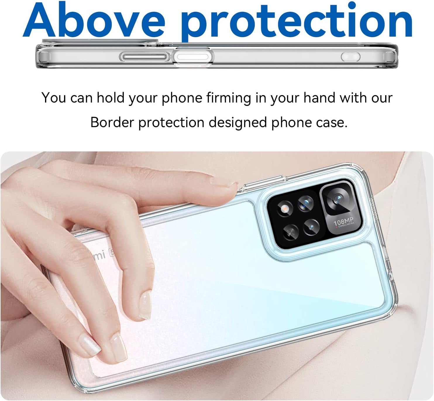 DFTCVBN Phone Case for Poco X4 NFC 5G Case, Mi 11I (India)/11I Hypercharge Case with Screen Protector, Soft Bumper with Clear Crystal PC Hard Back Shockproof Cover for Xiaomi Mi Poco X4 NFC 5G Clear  DFTCVBN   