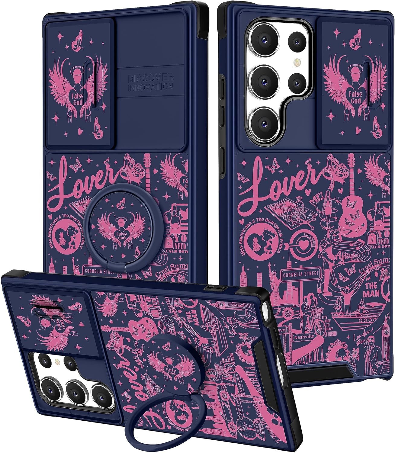 Oqpa for Samsung Galaxy S22 Ultra Case Cute Cartoon Case with Camera Cover+Ring Holder for Women Girly Girls Boys Kids Galaxy S22 Ultra Kawaii Funny Unique Case for Samsung S22 Ultra, Happy Miki  meitong2020 Taile Lover  