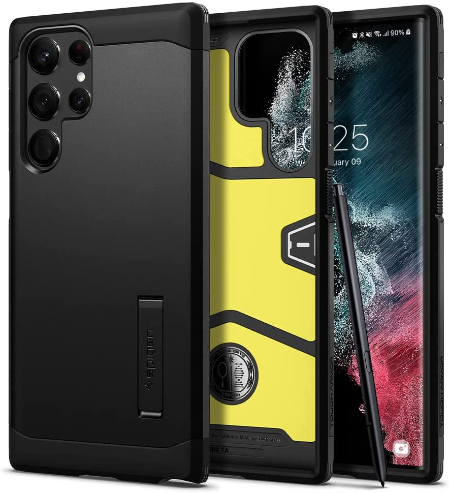 Spigen Tough Armor Designed for Galaxy S22 Ultra Case (2022) - Gunmetal  Spigen Black  
