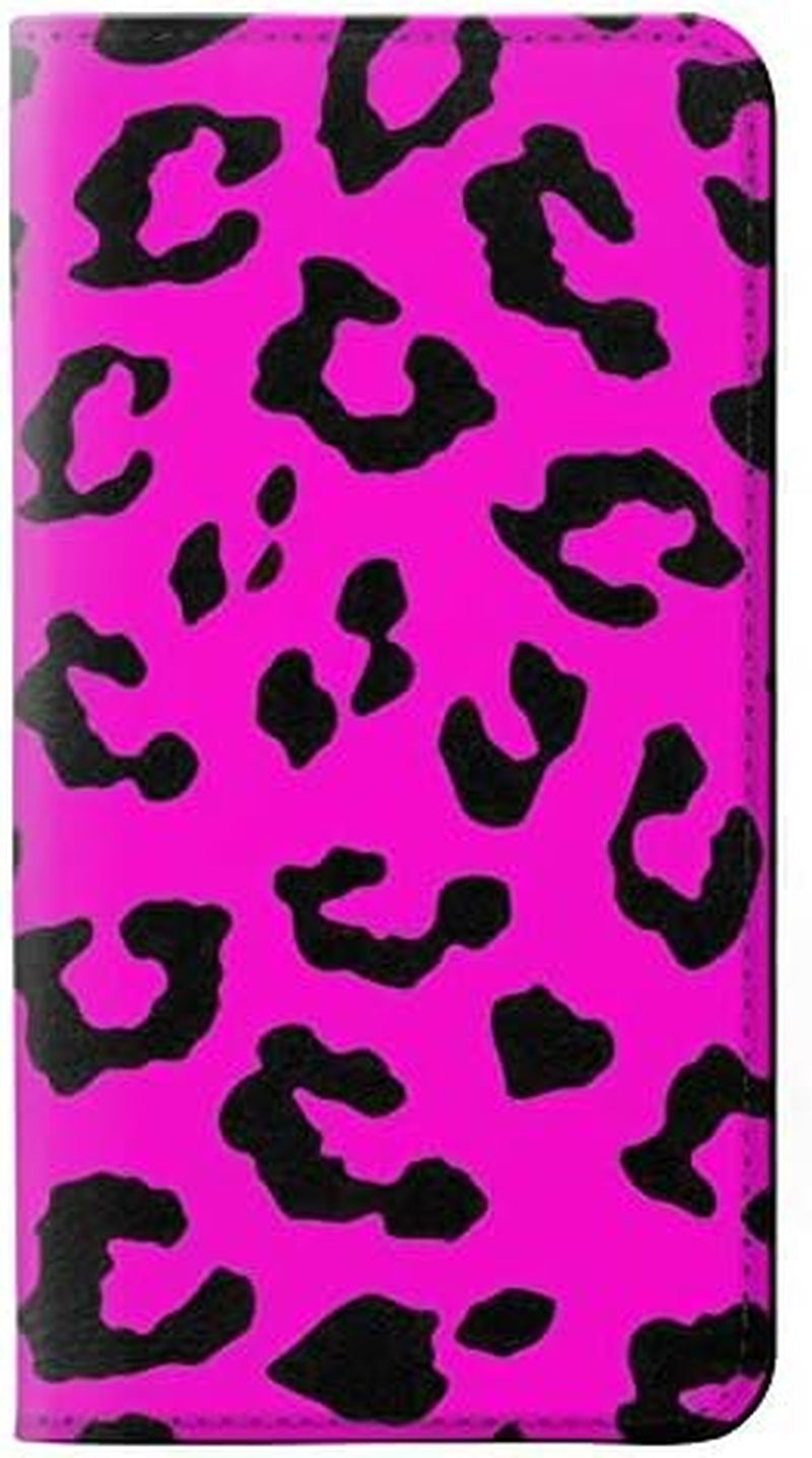 RW1850 Pink Leopard Pattern PU Leather Flip Case Cover for LG V30, LG V30 Plus, LG V30S Thinq, LG V35, LG V35 Thinq  jjphonecase   