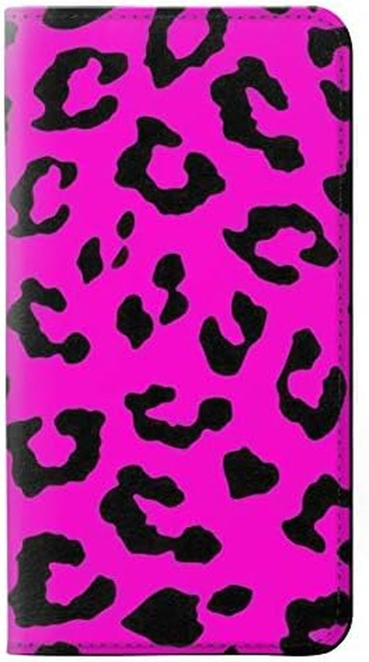 RW1850 Pink Leopard Pattern PU Leather Flip Case Cover for LG V30, LG V30 Plus, LG V30S Thinq, LG V35, LG V35 Thinq  jjphonecase   