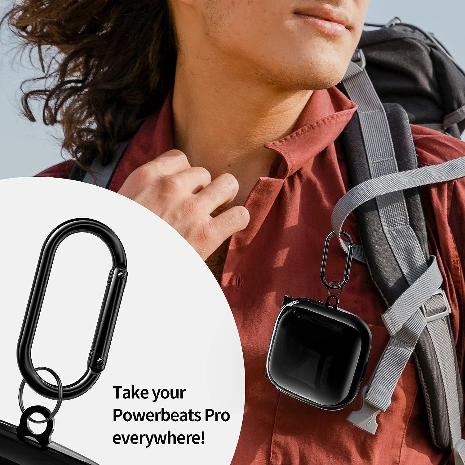 Powerbeats Pro Case Cover, Filoto Hard Case for Powerbeats Pro Wireless Earbuds Full Body Shockproof Protective Charging Case Skin with Keychain Accessories for Men Women (Black)  Kerle   