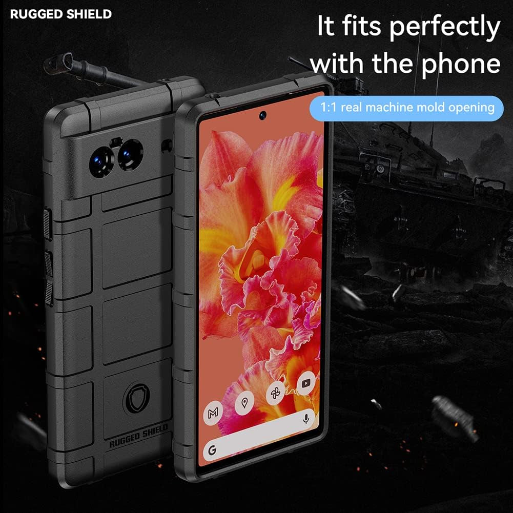 Monwutong Case for Google Pixel 6,Rugged Shield Slim Phone Case with Military Grade Shockproof Protection,Drop-Tested and Camera Lens Protection Cover for Google Pixel 6 HD Black  Monwutong   