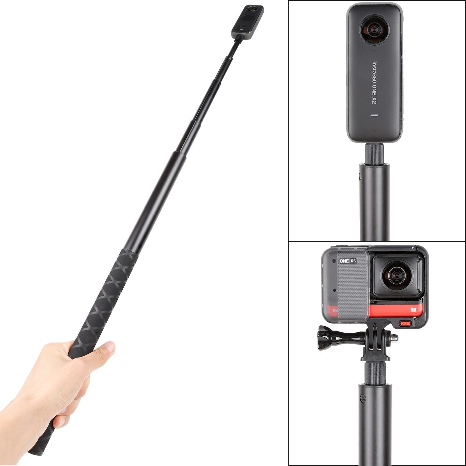 Pellking Long 77Inch Invisible Selfie Stick for Insta360 ONE X3, X2, X, Insta360 ONE R, RS, Insta 360 Camera 1/4" Extended Monopod Pole  PellKing   