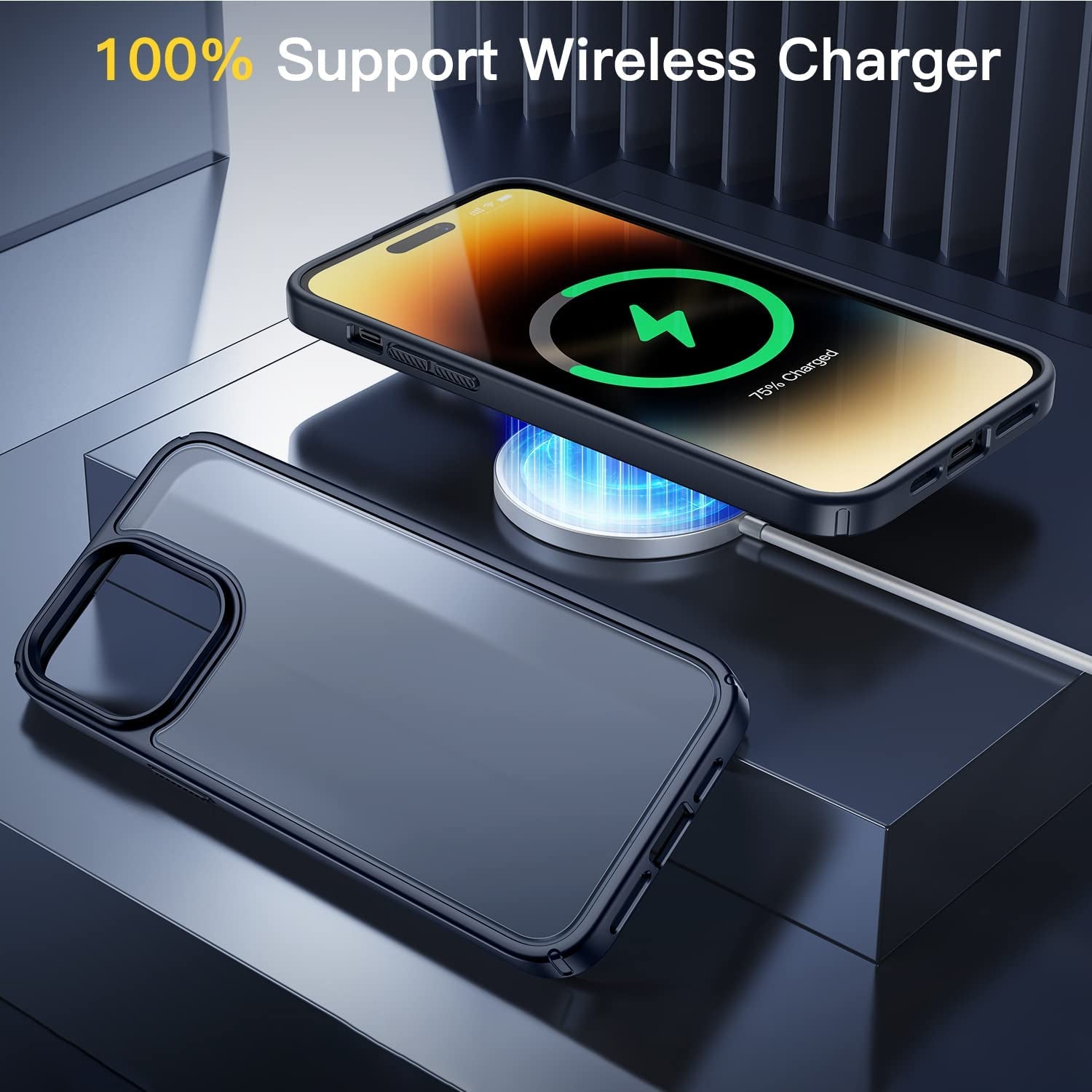 Humixx [5 in 1 Shockproof for Iphone 14 Pro Max Case, [2X Screen Protector + 2X Lens Protector] [Military Drop Protection] Silicon Slim Thin Translucent Matte Iphone 14 Pro Max Phone Case 6.7'' Black  Humixx   