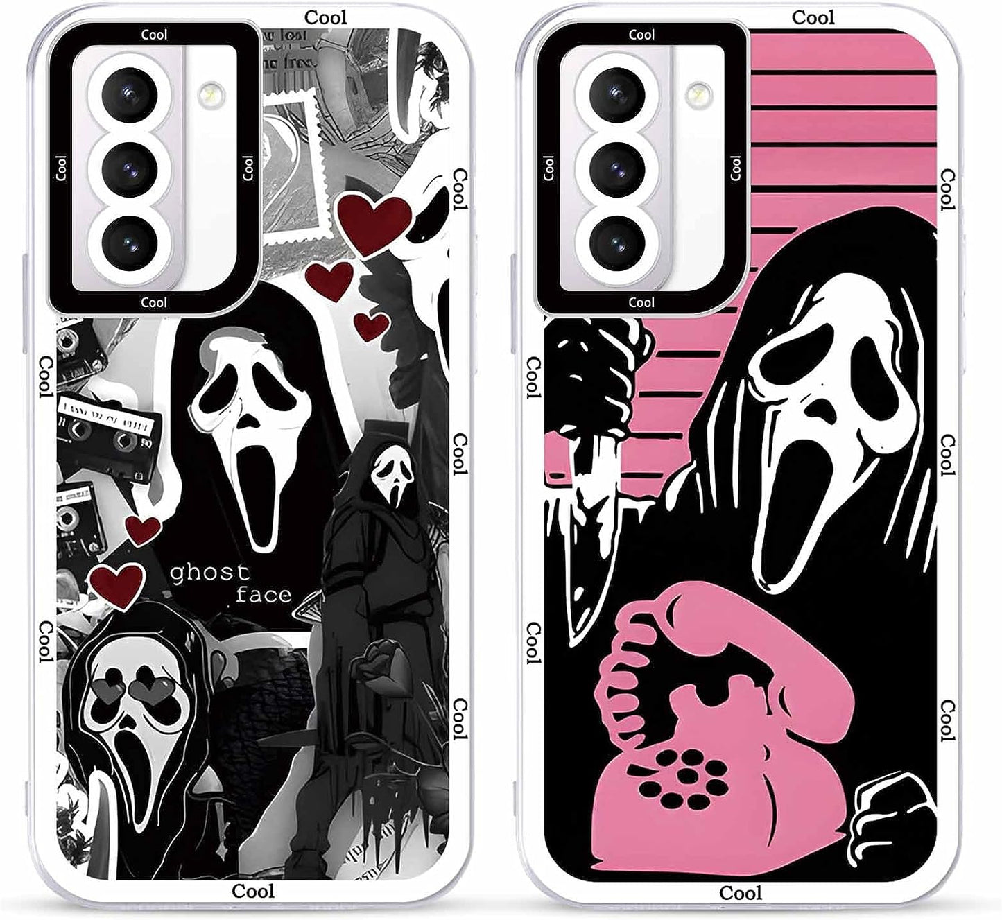 2 × Phone Case for Samsung Galaxy S20/S11E Case Clear 6.2",Scream Horror Movie Printed, Cute Skull Pattern Design Transparent Cases for Women Men Girls, Soft TPU Funda for Samsung S20/S11E,Ghost Face  DZY US Samsung Galaxy S21 (5G)  