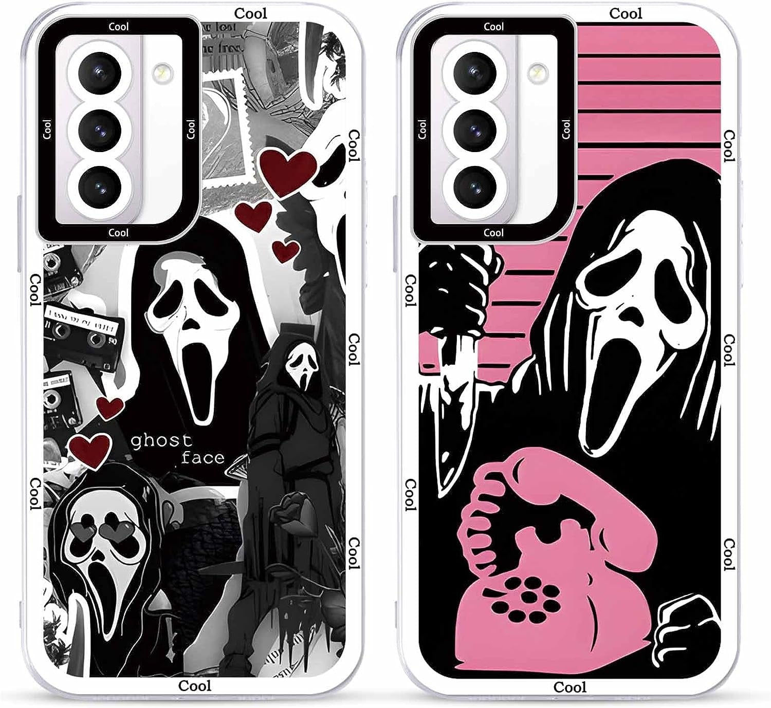2 × Phone Case for Samsung Galaxy S20/S11E Case Clear 6.2",Scream Horror Movie Printed, Cute Skull Pattern Design Transparent Cases for Women Men Girls, Soft TPU Funda for Samsung S20/S11E,Ghost Face  DZY US Samsung Galaxy S21 (5G)  